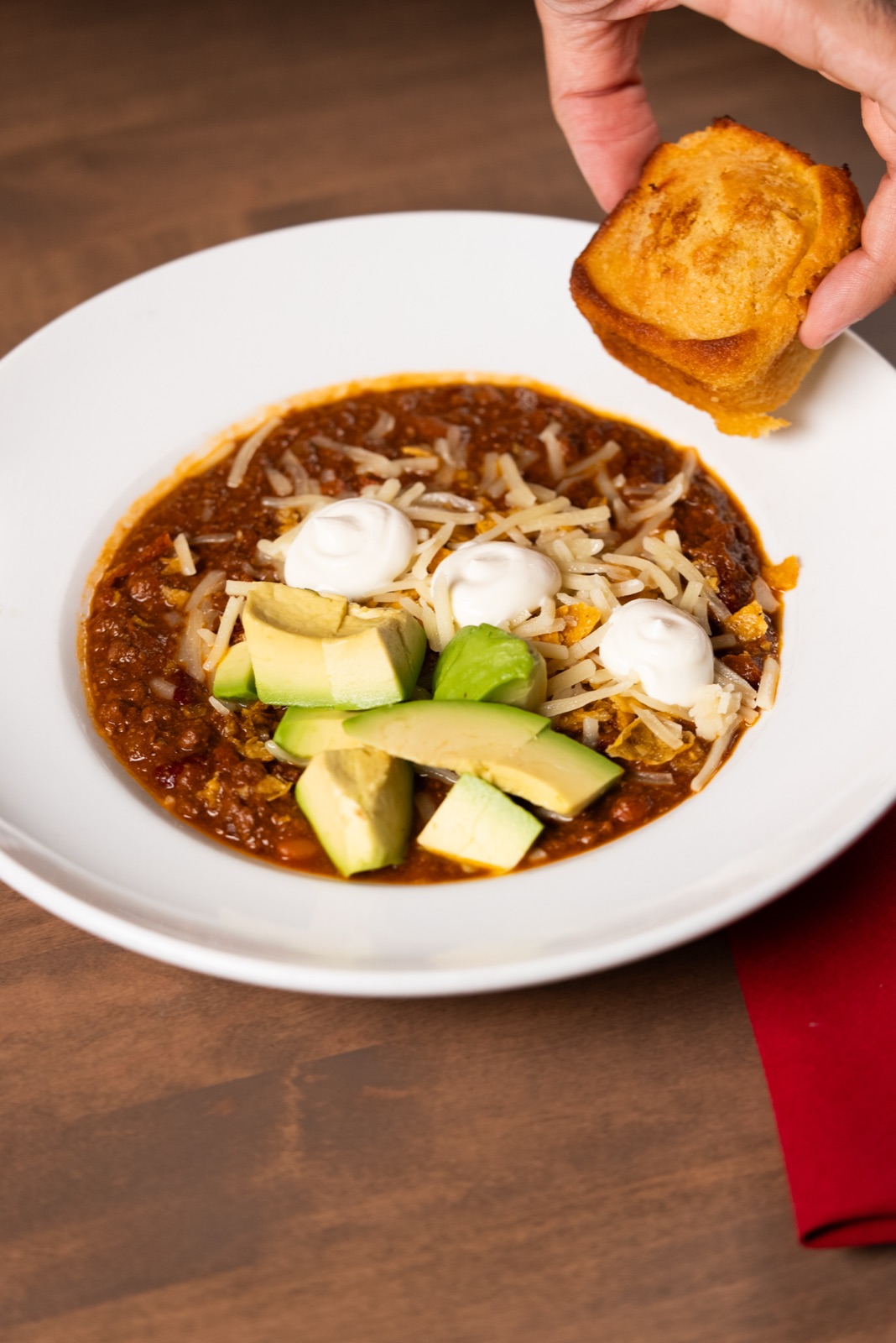 Chili with cornbread